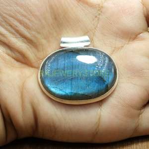 Collier pendentif en labradorite bleue feu de qualité supérieure naturelle, pendentif en argent sterling 925, bijoux cadeau pour femmes - Product Image 3