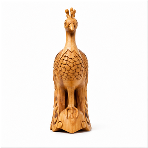 Escultura de Pavo Real de Madera Hecha a Mano, Ecológica y Duradera, Figura de Animal Tallada, Decoración Tradicional para Mesa de Sala de Estar - Product Image 6