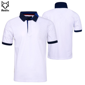 เสื้อโปโลแขนสั้นผู้ชาย ลายทางตัดสี ผ้าถัก สไตล์ลำลอง - Product Image 5