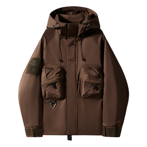 Men's Basic Style Soft Shell <b>Cycling</b> Racing Windbreaker Waterproof Hiking Jacket with Water Resistant Coats for Outdoor Sports - Product Image 4