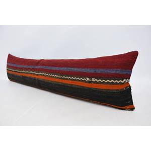 Coussin en Laine Patchwork Kilim Multicolore Luxe 12x48 Pouces Motif Tissé Feuilles Vintage Coussin Décoratif pour Canapé et Literie - Product Image 4