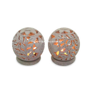 Diseño creativo hecho a mano duradero tallado más fino esteatita hermoso portavelas de té para decoración de fiesta de Navidad - Product Image 1