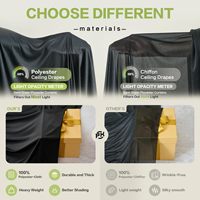 Rideau de fond en polyester noir, draperie élégante en satin pour cérémonie de mariage, banquet, anniversaire et décoration de fond photographique