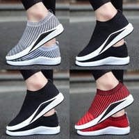 Chaussures décontractées en tissu tricoté confortables, légères et respirantes pour femmes, nouveaux modèles, vente en gros.