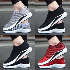 Venta al por mayor de zapatos casuales de tela tejida cómoda, ligeros y transpirables para mujer, nuevos estilos. - Product Image 6
