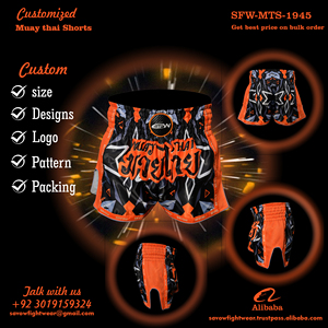 OEM กางเกงกีฬาขาสั้นสำหรับผู้ชายและผู้หญิงปรับแต่งได้สำหรับนักมวย MMA แบบไทย Jiu Jit Taekwondo Thai Muay - Product Image 3