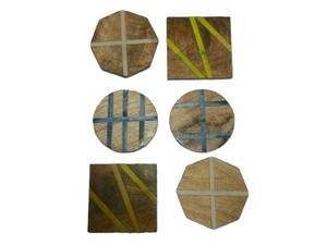 Sous-verres 3D avec incrustation en bois et résine, vaisselle personnalisée, tapis et coussinets de table, style moderne, prix d'usine - Product Image 2