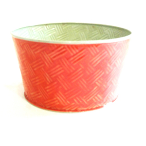 Pot de fleurs intérieur/extérieur moderne et gracieux avec design diamant en métal jaune et marron pour espace de vie à la maison ou jardin - Product Image 5