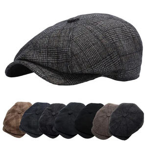 Vintage Tweed Flat Cap Newsboy <b>Beret</b> for Unisex 8 Panel Adjustable Cotton/<b>Wool</b> Customizable Ivy Hats Wholesale Outdoor Travel - Product Image 6