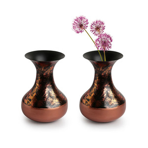 Cuivre antique touché acier inoxydable fer fleur Vase élégant extérieur maison jardin décor fête mariage événements - Product Image 2