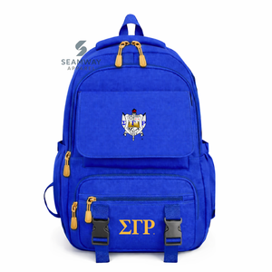 Sigma Gamma Rho Sorority Backpack Stylish Bookbag Durable Corduroy Rucksack Fashion Student Backpack Outdoor Hiking Daypack - Product Image 1