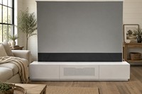 Smart Linkage Weißer Rechtwinkliger Laser-TV-Schrank Motorisierter Bodenaufsteigender CBSP ALR Bildschirm Combo 92-150 Zoll 16:9 Heimkino