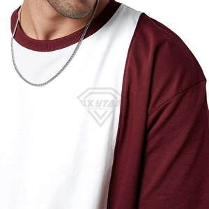 Hip Hop Heavyweight 100% algodón hecho hombres camisetas de gran tamaño/hombres de alta calidad liso Color sólido suelto ajuste hombres camisetas Casuales - Product Image 4