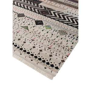 Freedom Manchaha Ivory Hand Knotted <b>Wool</b> & Bamboo Silk Rug Geometric Pattern for Home Use-Les-8343 - Product Image 1
