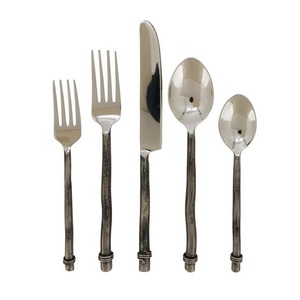 Couteau de camp moderne réutilisable, cuillère fourchette ensemble de couverts en argent 5 pièces à main en acier inoxydable ensembles de couverts ensemble de couverts Offre Spéciale - Product Image 3