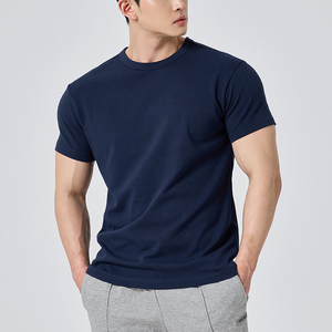T-shirts classiques décontractés pour hommes, respirants, écologiques, à manches courtes, col rond, uni, 100% coton, motif tricoté, fitness, écran - Product Image 3
