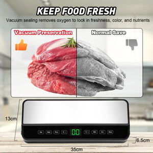 Mesin Vacuum Sealer Makanan Otomatis 120W dengan Pemotong Terintegrasi dan Gulungan Kantong, Daya Hisap Tinggi 65kPa, 9 Tingkat Suhu - Product Image 4