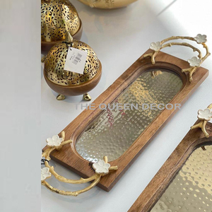 Bandeja de servicio de metal de aluminio con diseño único Chapado en plata, superventas, personalizada, para cocina y hogar - Product Image 5