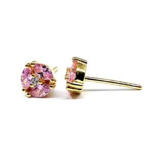 Designer 925 Sterling Silver Gold Plated Pink Tourmaline Gemstone Affordable Vintage Style <b>Studs</b> Earrings - Product Image 3