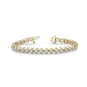 Round Cut Diamond Alinta In Line Prong Set Pulsera de tenis para mujer - Product Image 5