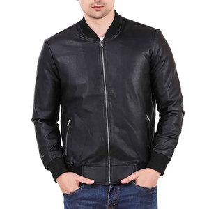 OEM Service Wholesale Comfortable Windbreaker Leather Jackets / New Arrival <b>Drop</b> Shoulder Men Vintage Leather Jackets - Product Image 1