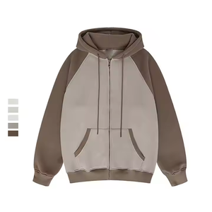 Nouveau Sweat à Capuche Unisexe Personnalisé Couleur Unie Épais 440 GSM en Tissu Éponge Surdimensionné avec Fermeture Éclair et Bord Côte Contrastant 100% Coton - Product Image 1