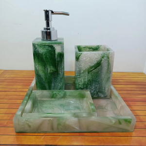 Ensemble d'accessoires de salle de bain en résine époxy de haute qualité et de luxe moderne - Product Image 1