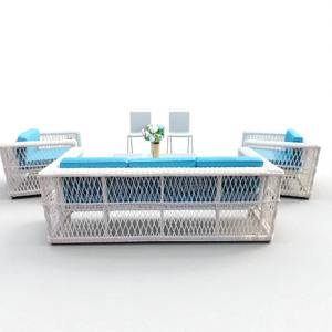 Meubles de patio extérieur durables en PRSF-121 de rotin poly sièges de loisirs en forme de lune pour le remplissage de mousse d'atelier de villa de salon - Product Image 6