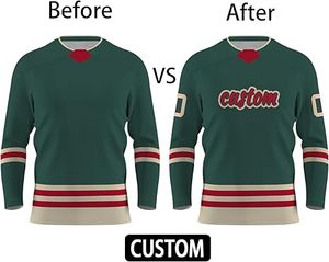 Ensembles de hockey sur glace unisexes sur mesure en gros uniforme respirant à séchage rapide à vendre - Product Image 5