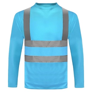 Chemises de travail imperméables à manches longues haute visibilité personnalisées avec logo, norme ANSI Classe 2, EN ISO 20471 Classe 3, 100 % polyester - Product Image 1