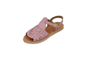 Sandalias planas rosas con trenzas, estilo slip-on, para verano, con punta abierta, calzado informal para mujer - Product Image 2