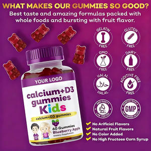 Integratore di Calcio e Vitamina D3 per Bambini, per Ossa Forti e Denti Sani, Vitamina in Gommose per Bambini - Product Image 2