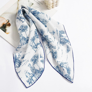 Nuevo diseño de logotipo personalizado, diseñador cuadrado, bufanda estampada de doble cara con estampado puro, pañuelo de seda para la venta, bufandas - Product Image 6