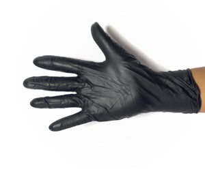 ถุงมือนิรภัยแบบใช้แล้วทิ้งเกรดทางการแพทย์ถุงมือตรวจไนไตรล์สีดำถุงมือยางฟรีใส่สบายป้องกันมือ - Product Image 1