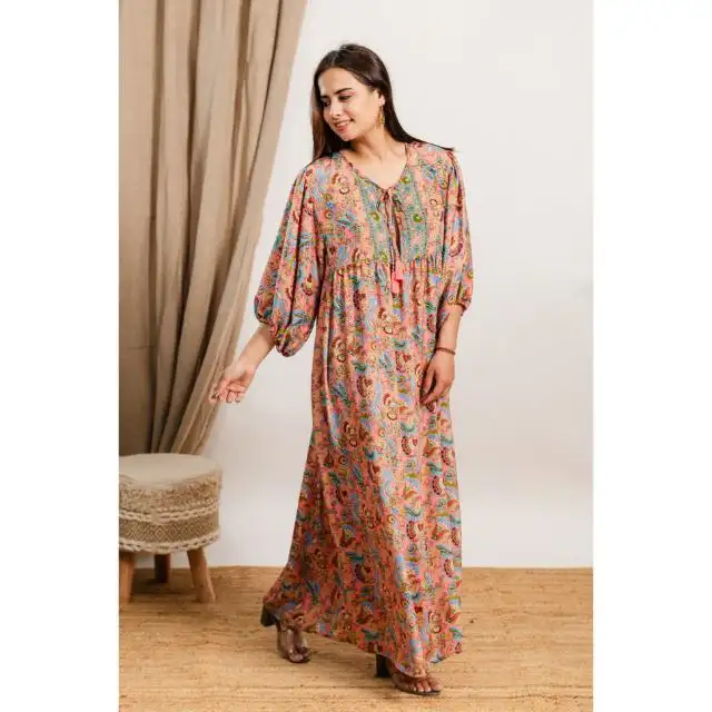 Nouveauté, Abaya ample à imprimé floral, robe musulmane pour femme, robes caftan de luxe, vêtements traditionnels abaya fantaisie pour femme