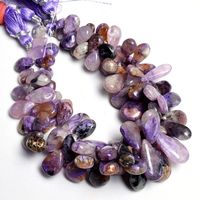 Perles en forme de poire lisse en charoite violette naturelle 6-9mm perles en vrac en pierre de charoite bleue pour la fabrication de bijoux prix en vrac