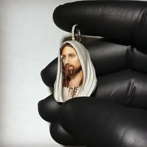 Unisex 925 Plata rodio plateado 3D Jesús cabeza colgante totalmente helado VVS Moissanite diamante Hip Hop esmalte Bustdown collar - Product Image 5