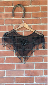 Cape perlée antistatique élégante pour dames belle robe de soirée avec perles brodées décorations de franges en cristal - Product Image 2