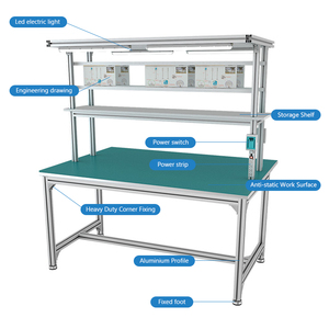 <span class=keywords><strong>Eida</strong></span> - Banco de Trabajo Industrial Profesional de Acero Inoxidable de 3 Niveles, Colgante/S Independiente, Superficie Antiestática - Product Image 3