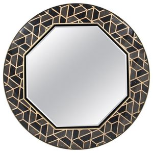 VENTE CHAUDE Miroir en bois avec incrustation de corne de résine Miroir mural décoratif encadré pour salon chambre et hall Décoration intérieure élégante - Product Image 4