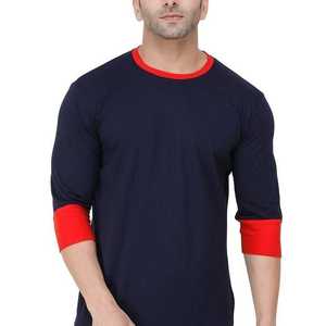 Camiseta de gran tamaño de manga larga de peso pesado para hombre de 100% algodón con patrón sólido con logotipo personalizado - Product Image 1