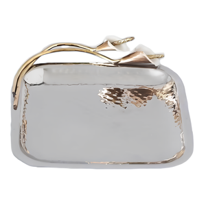Plateau de service en métal fait main de qualité supérieure avec poignée design cuisine et décoration de mariage de table cadeau de noël - Product Image 1