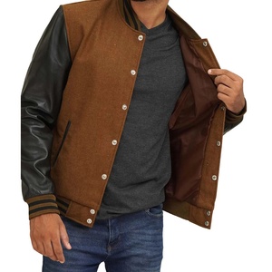 NUEVO 2025 Venta al por mayor Venta caliente de lana personalizada Varsity Jacket Youth Baseball Style Mangas de cuero Múltiples colores Invierno - Product Image 3