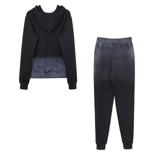 Conjunto Deportivo de Dos Piezas Extra Grande para Mujer, Talla Grande, Sudadera con Capucha Decorada con Pedrería, Conjunto de Dos Piezas con Sudadera con Capucha y Pedrería - Product Image 6