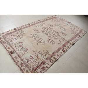 2.9x11.4 ft Turkish Rug, Vintage Rug, <b>Red</b> Floral <b>Wool</b> Rug - Product Image 1