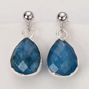 Pear Faceted Gemstone Ball <b>Drop</b> Studs <b>Earrings</b> - 925 <b>Silver</b> <b>Earrings</b> Jewelry - <b>Silver</b> Electroplated Fashion <b>Earrings</b> - Product Image 2