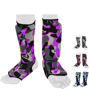 MMA Elastic Cloth Shin Guard Instep Padded Guards for Taekwondo Martial Arts & Boxing Protective Foot Gear Sparring Protector - Product Image 4
