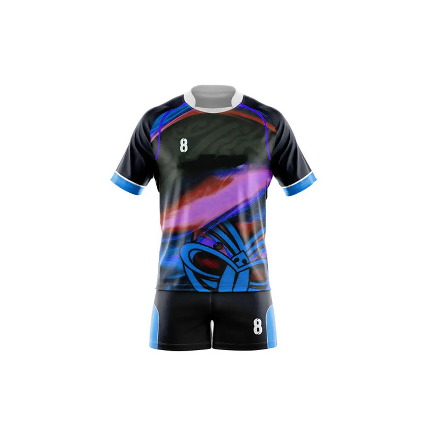 Vêtements de sport personnalisés Uniforme de rugby personnalisé en polyester 100% Meilleure conception OEM Uniformes de rugby personnalisés