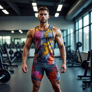 Camiseta sin mangas deportiva ligera de verano con estampado personalizado para hombre, Camiseta deportiva para correr para hombre, camiseta sin mangas personalizada - Product Image 1