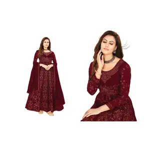 Latest Design New Fashionable Indian Pakistani Clothing Semi Stitched 3 Piece Women Suit for Bulk Buyers